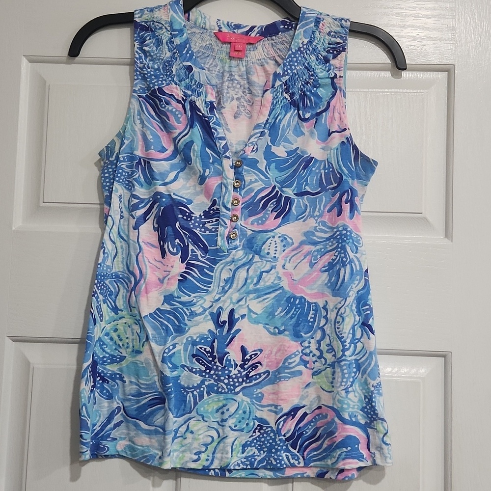 Lilly Pulitzer Essie Tank Top Shade Seekers Size XXS